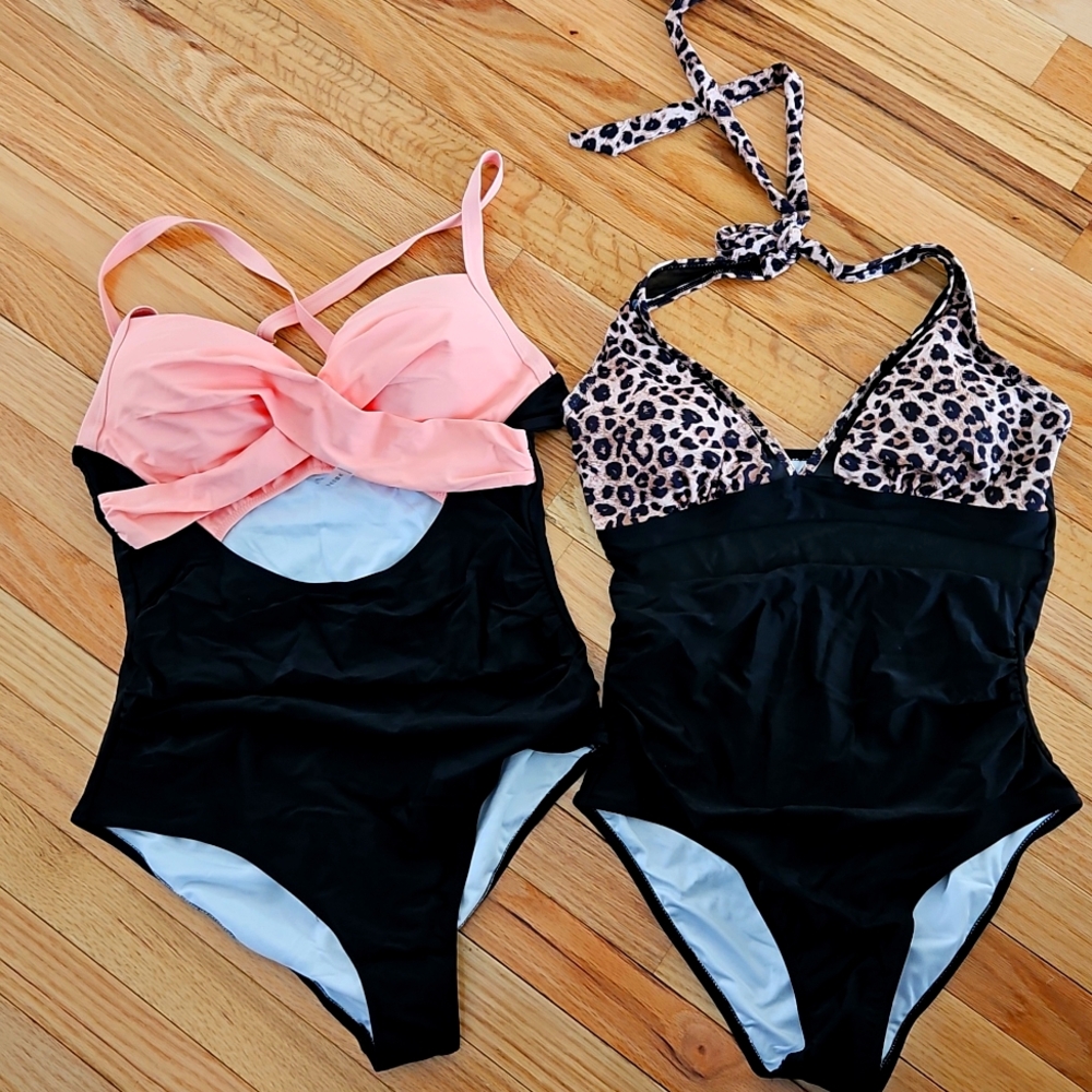 2 swimsuits, new , sz L
